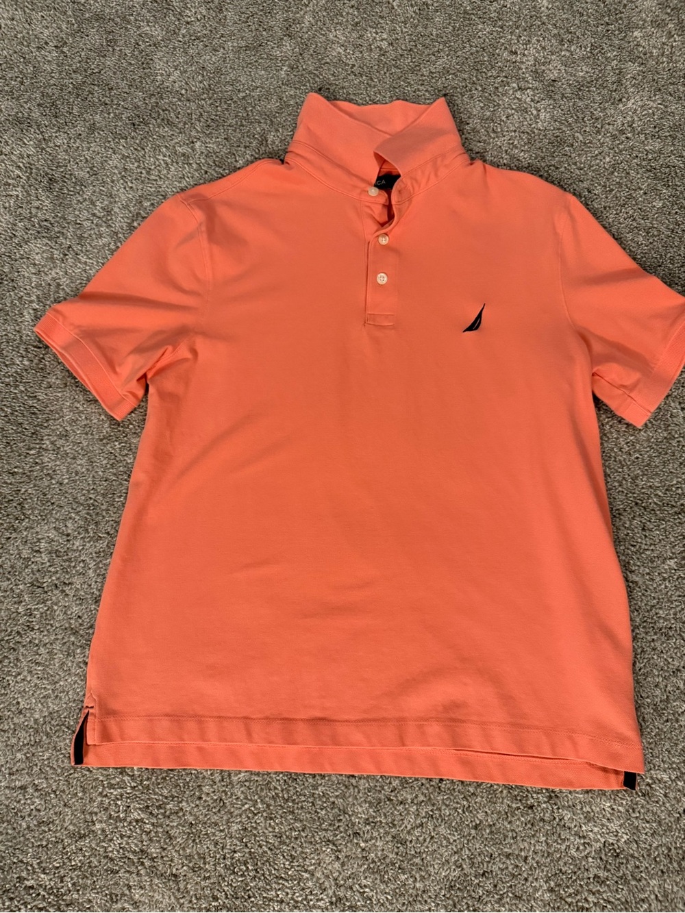 Nautica Men’s Short-Sleeve Polo in Coral Orange with Sail Logo